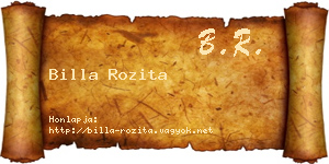 Billa Rozita névjegykártya